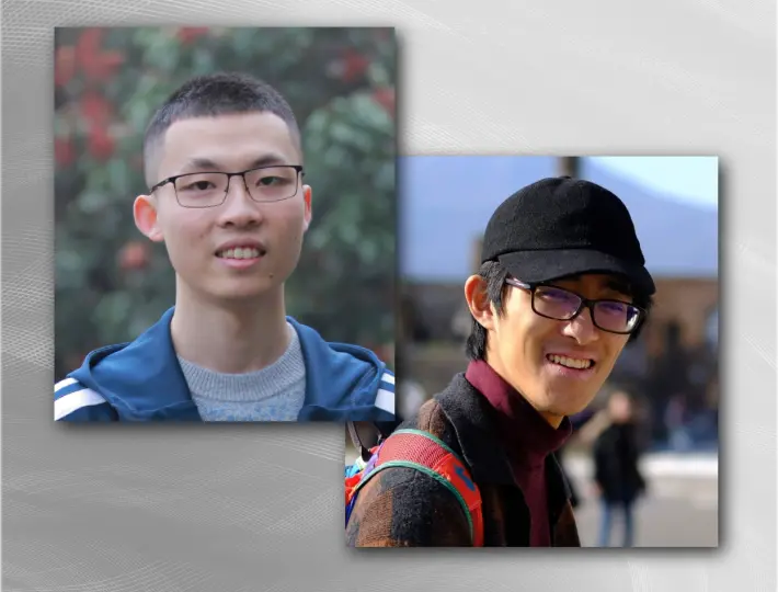 Collaged headshots of Renfei Zhou and William Zhang.